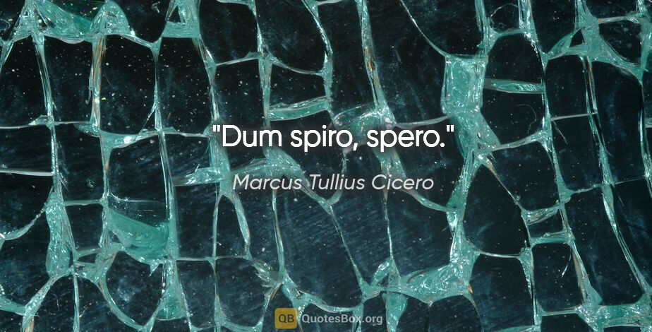 Marcus Tullius Cicero Zitat: "Dum spiro, spero."