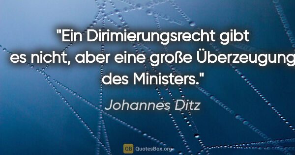 Johannes Ditz Zitat: "Ein Dirimierungsrecht gibt es nicht, aber eine große..."