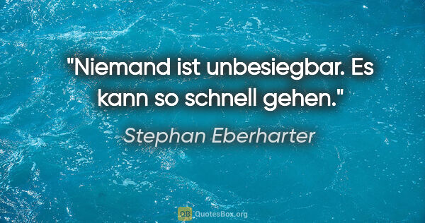 Stephan Eberharter Zitat: "Niemand ist unbesiegbar. Es kann so schnell gehen."