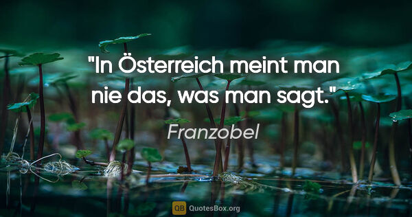 Franzobel Zitat: "In Österreich meint man nie das, was man sagt."