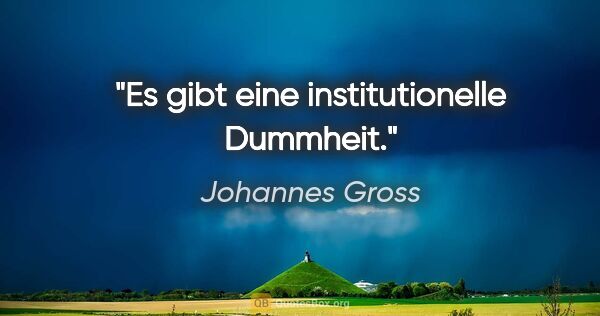 Johannes Gross Zitat: "Es gibt eine institutionelle Dummheit."