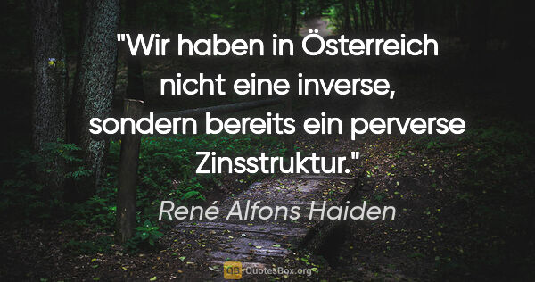 René Alfons Haiden Zitat: "Wir haben in Österreich nicht eine inverse, sondern bereits..."