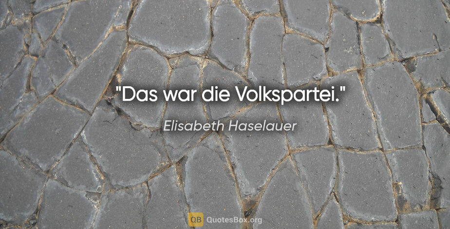 Elisabeth Haselauer Zitat: "Das war die Volkspartei."