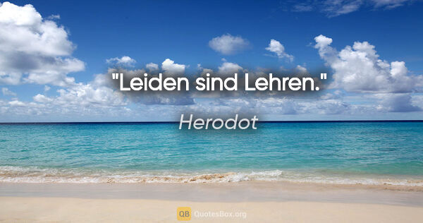 Herodot Zitat: "Leiden sind Lehren."
