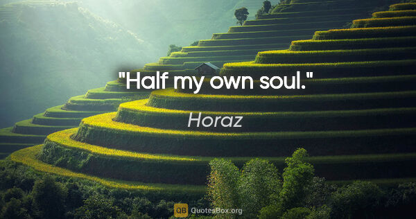 Horaz Zitat: "Half my own soul."