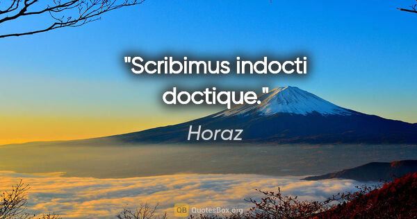 Horaz Zitat: "Scribimus indocti doctique."