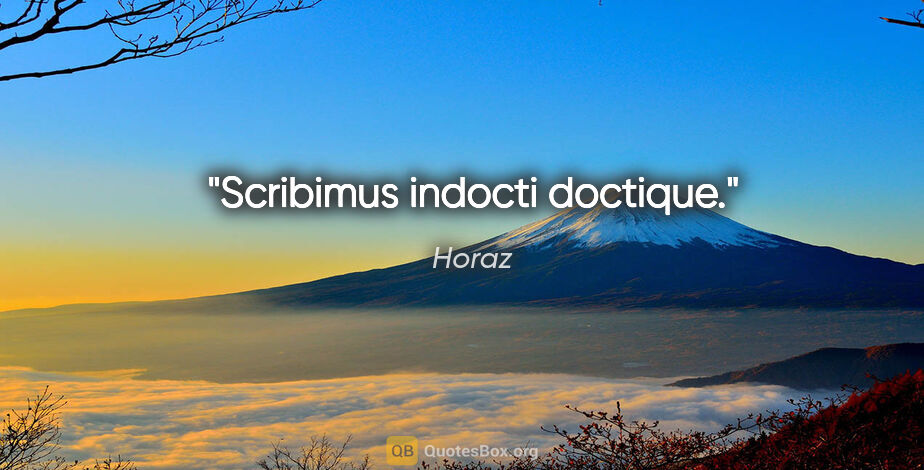 Horaz Zitat: "Scribimus indocti doctique."