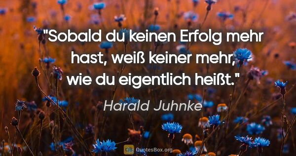 Harald Juhnke Zitat: "Sobald du keinen Erfolg mehr hast, weiß keiner mehr, wie du..."