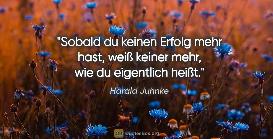 Harald Juhnke Zitat: "Sobald du keinen Erfolg mehr hast, weiß keiner mehr, wie du..."