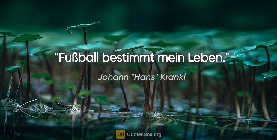 Johann "Hans" Krankl Zitat: "Fußball bestimmt mein Leben."