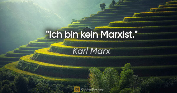 Karl Marx Zitat: "Ich bin kein Marxist."