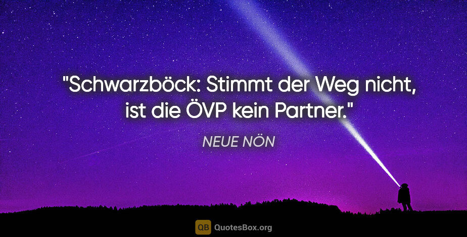 NEUE NÖN Zitat: "Schwarzböck: Stimmt der Weg nicht, ist die ÖVP kein Partner."