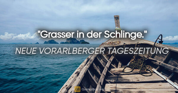 NEUE VORARLBERGER TAGESZEITUNG Zitat: "Grasser in der Schlinge."