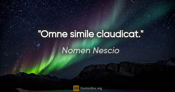 Nomen Nescio Zitat: "Omne simile claudicat."