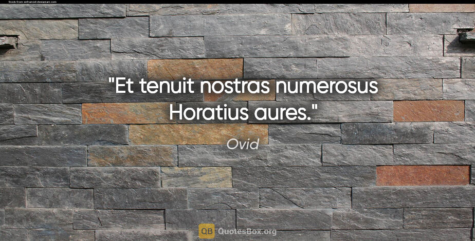 Ovid Zitat: "Et tenuit nostras numerosus Horatius aures."