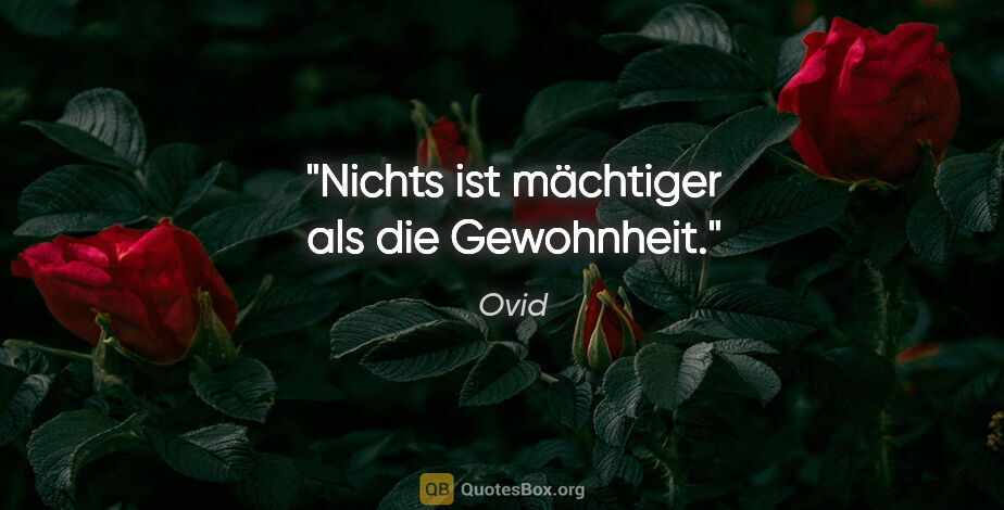 Ovid Zitat: "Nichts ist mächtiger als die Gewohnheit."