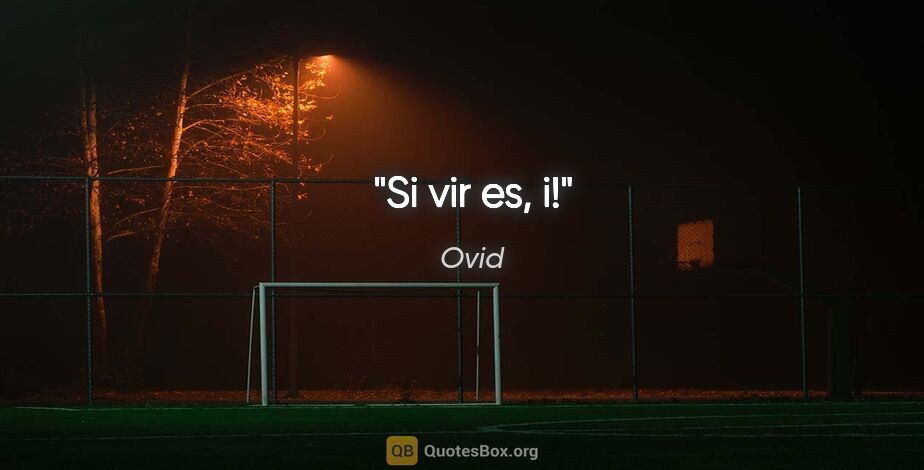 Ovid Zitat: "Si vir es, i!"