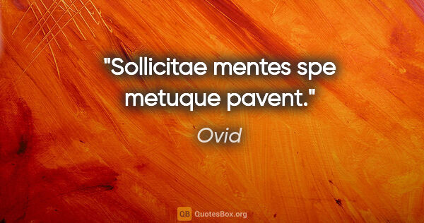 Ovid Zitat: "Sollicitae mentes spe metuque pavent."
