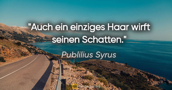 Publilius Syrus Zitat: "Auch ein einziges Haar wirft seinen Schatten."