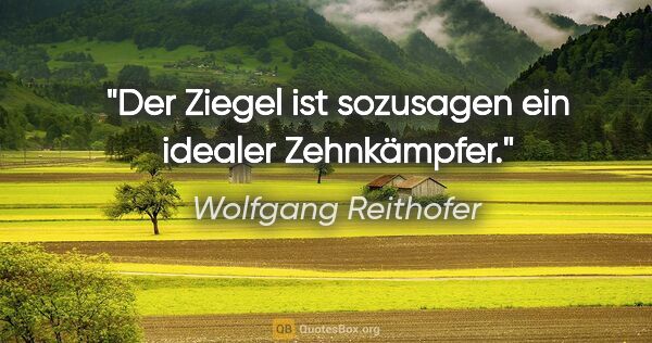 Wolfgang Reithofer Zitat: "Der Ziegel ist sozusagen ein idealer Zehnkämpfer."