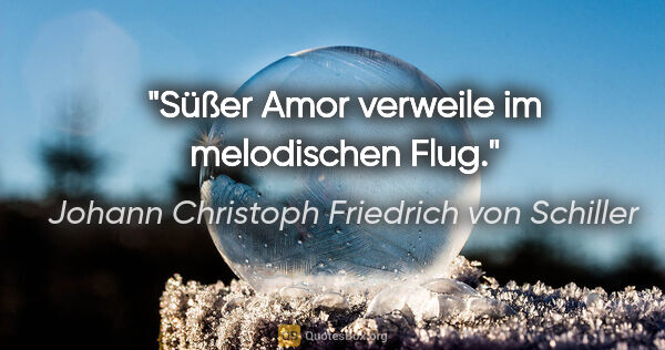 Johann Christoph Friedrich von Schiller Zitat: "Süßer Amor verweile im melodischen Flug."