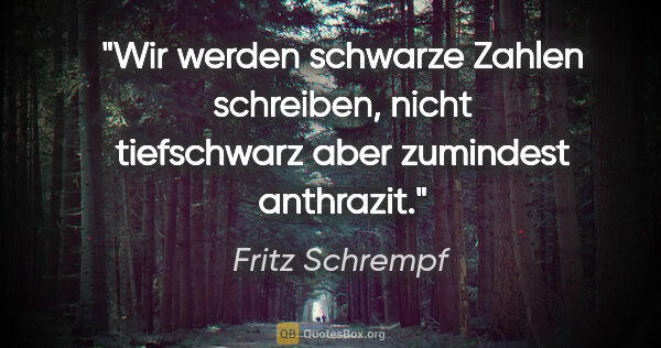 Fritz Schrempf Zitat: "Wir werden schwarze Zahlen schreiben, nicht tiefschwarz aber..."