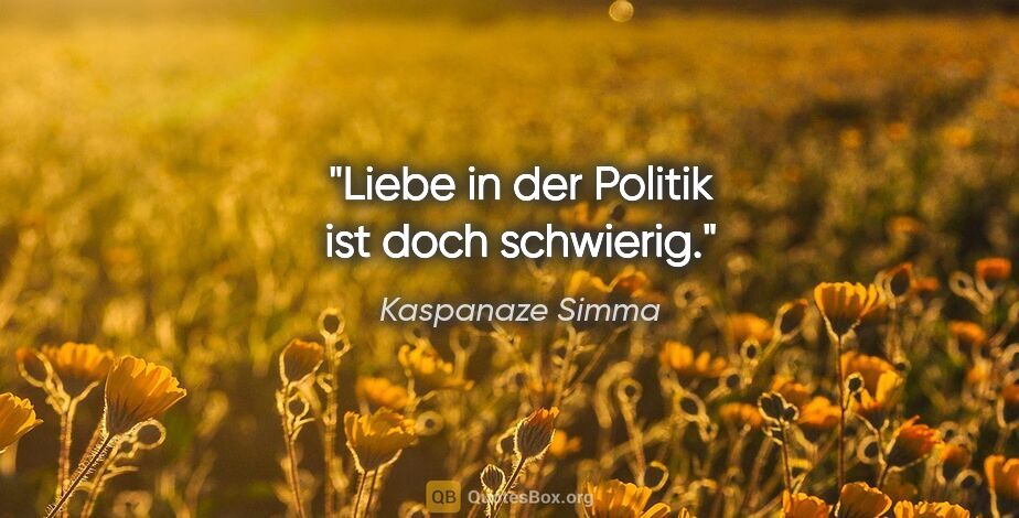 Kaspanaze Simma Zitat: "Liebe in der Politik ist doch schwierig."