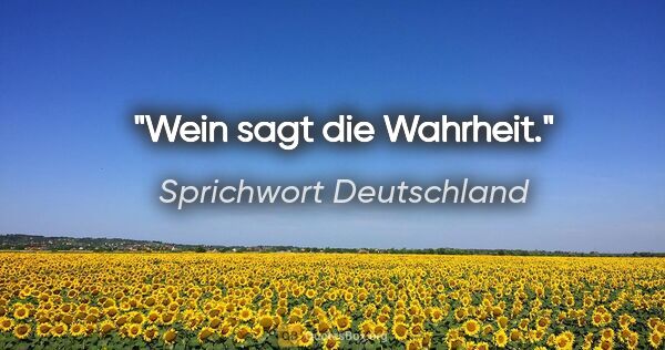 Sprichwort Deutschland Zitat: "Wein sagt die Wahrheit."