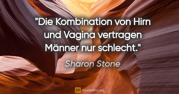 Sharon Stone Zitat: "Die Kombination von Hirn und Vagina vertragen Männer nur..."