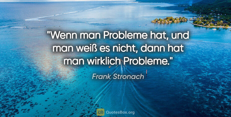 Frank Stronach Zitat: "Wenn man Probleme hat, und man weiß es nicht, dann hat man..."