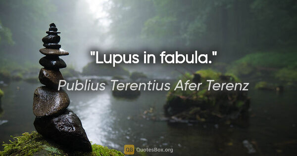 Publius Terentius Afer Terenz Zitat: "Lupus in fabula."