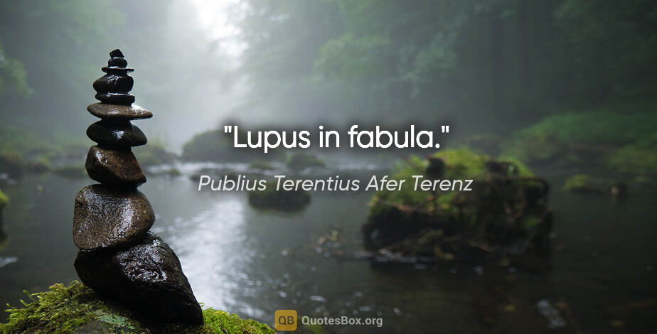 Publius Terentius Afer Terenz Zitat: "Lupus in fabula."