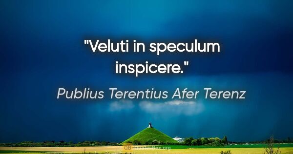 Publius Terentius Afer Terenz Zitat: "Veluti in speculum inspicere."