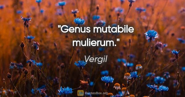 Vergil Zitat: "Genus mutabile mulierum."