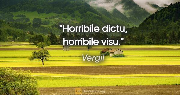 Vergil Zitat: "Horribile dictu, horribile visu."