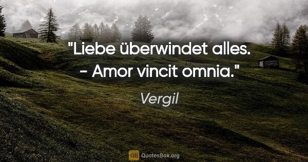 Vergil Zitat: "Liebe überwindet alles. - Amor vincit omnia."