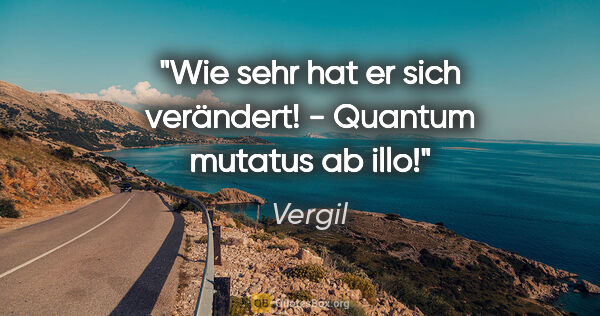 Vergil Zitat: "Wie sehr hat er sich verändert! - Quantum mutatus ab illo!"