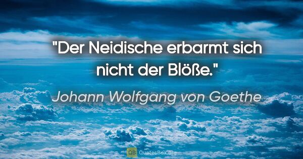 Johann Wolfgang von Goethe Zitat: "Der Neidische erbarmt sich nicht der Blöße."