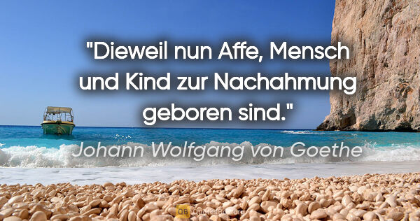 Johann Wolfgang von Goethe Zitat: "Dieweil nun Affe, Mensch und Kind zur Nachahmung geboren sind."