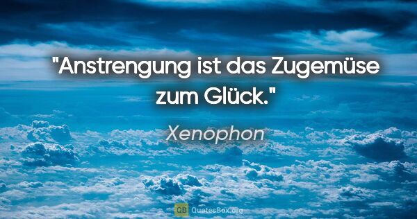 Xenophon Zitat: "Anstrengung ist das Zugemüse zum Glück."