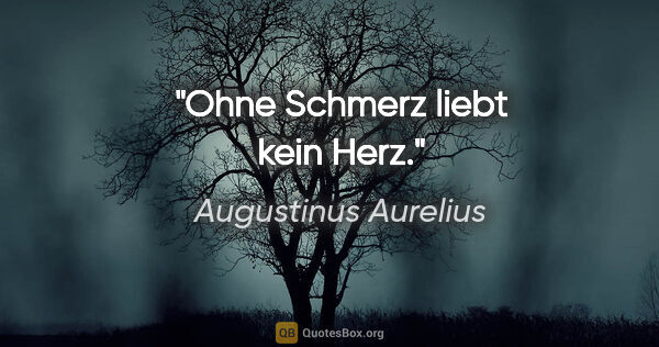 Augustinus Aurelius Zitat: "Ohne Schmerz liebt kein Herz."