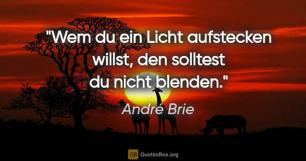 André Brie Zitat: "Wem du ein Licht aufstecken willst,
den solltest du nicht..."