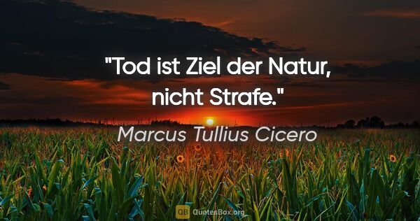 Marcus Tullius Cicero Zitat: "Tod ist Ziel der Natur, nicht Strafe."