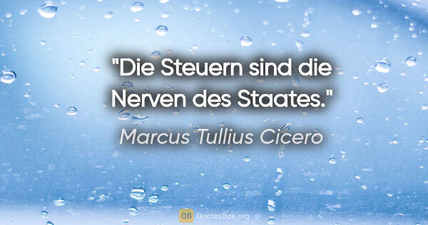 Marcus Tullius Cicero Zitat: "Die Steuern sind die Nerven des Staates."