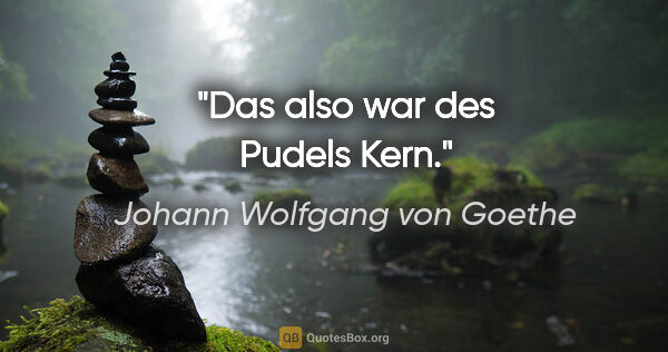 Johann Wolfgang von Goethe Zitat: "Das also war des Pudels Kern."