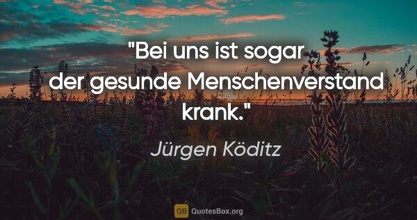 Jürgen Köditz Zitat: "Bei uns ist sogar der gesunde Menschenverstand krank."