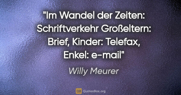 Willy Meurer Zitat: "Im Wandel der Zeiten: Schriftverkehr
Großeltern:..."