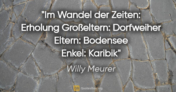 Willy Meurer Zitat: "Im Wandel der Zeiten: Erholung
Großeltern: Dorfweiher
Eltern:..."