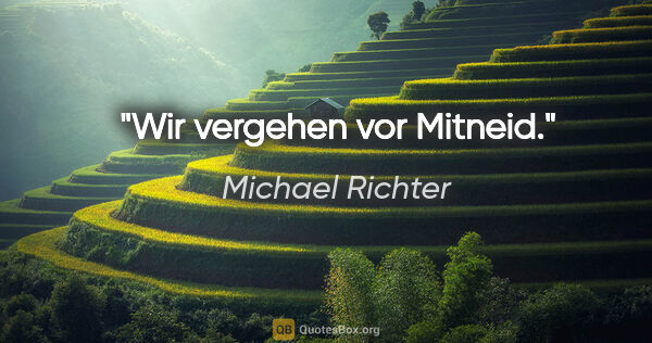 Michael Richter Zitat: "Wir vergehen vor Mitneid."
