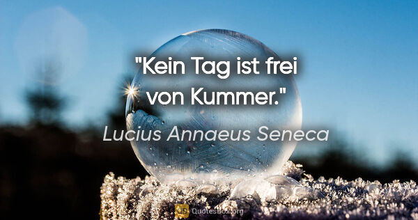 Lucius Annaeus Seneca Zitat: "Kein Tag ist frei von Kummer."